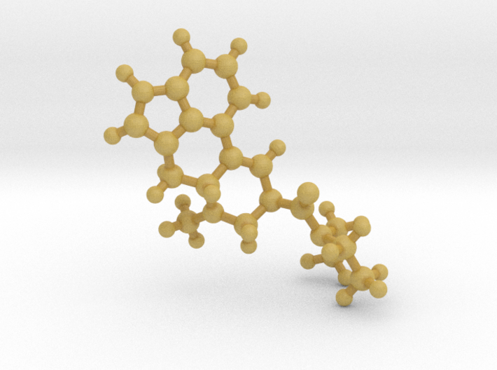 tiny lysergic acid, ball-and-stick 3d printed 