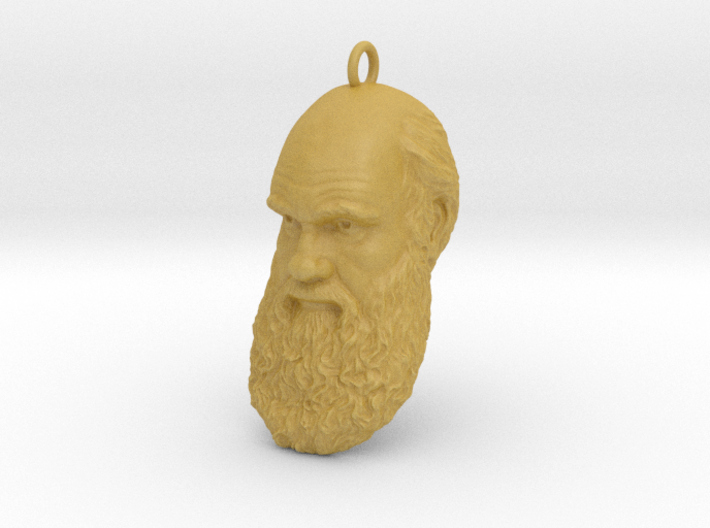 Charles Darwin 1&quot; Head, Pendant, Ear Ring, Charm, 3d printed
