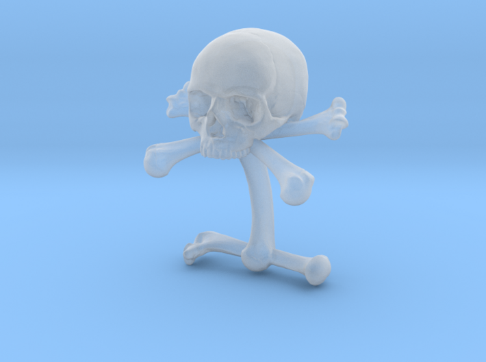 Cufflink Skull &amp; Bones (just one) 3d printed