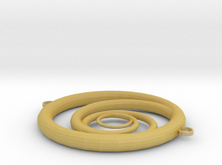 Orbiting Circle Pendant Double Loop 3d printed