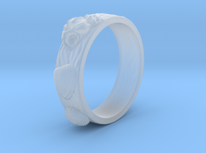 Sea Shell Ring 1 - US-Size 2 1/2 (13.61 mm) 3d printed