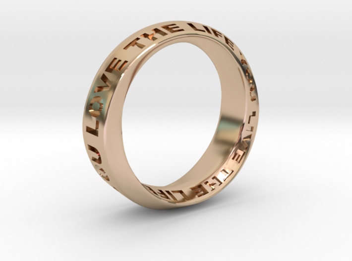 Live The Life You Love - Mobius Ring 6mm band 3d printed