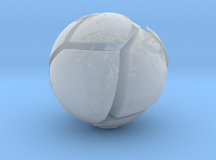 Relief planet Earth puzzle 3d printed