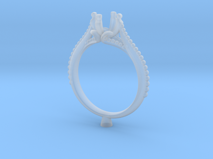 IC7-B - Bead Style Engagement Ring 3D Printed Wax 3d printed