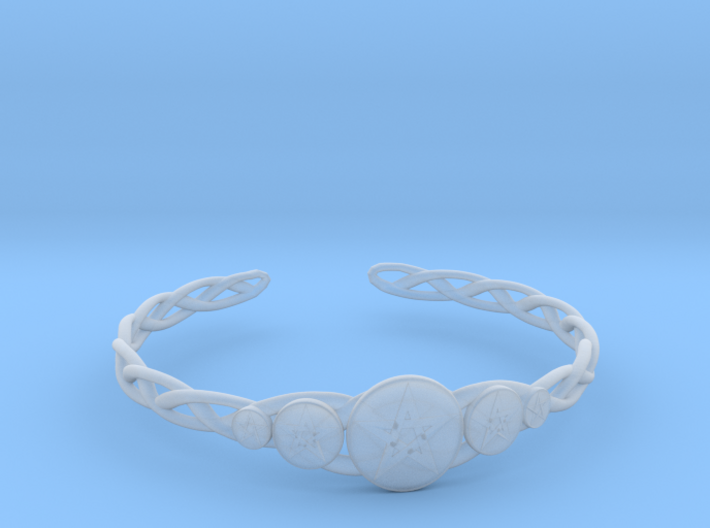Celtic Knot Pentacle Cuff Bracelet (2.5&quot; diameter) 3d printed