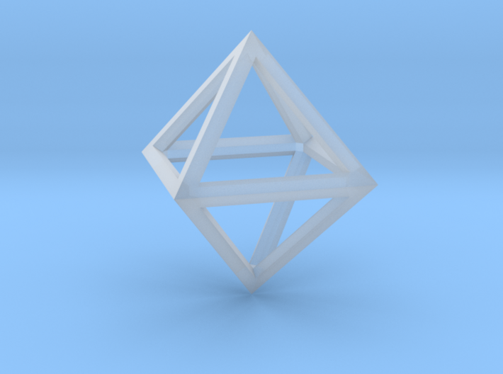 Faceted Minimal Octahedron Frame Pendant Small 3d printed