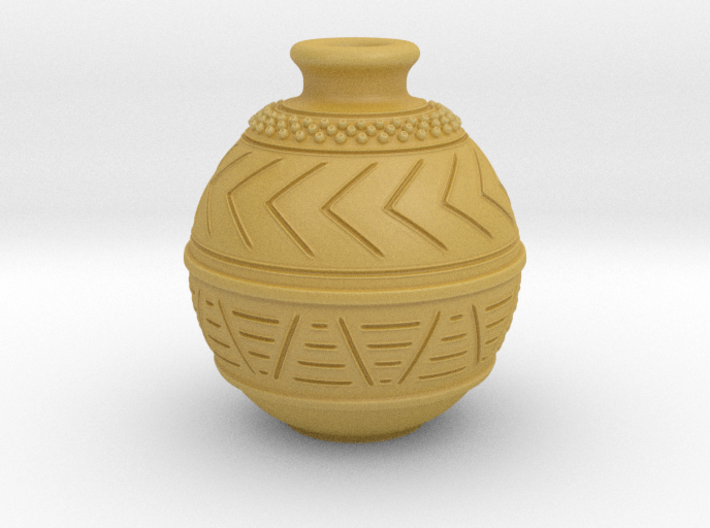 (1/4 scale) African pot themed bottle 3d printed