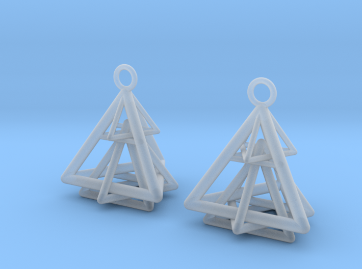 Pyramid triangle earrings type 15 3d printed
