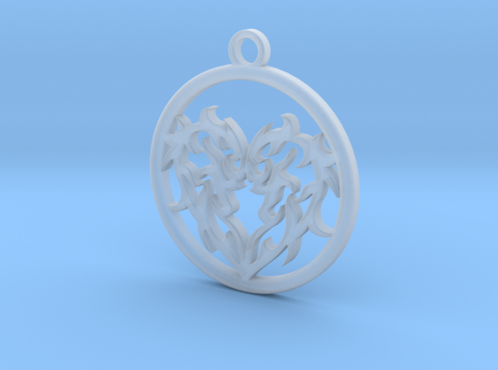 Circle Heart Pendant 3d printed