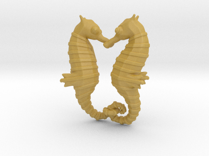 'Hippocampus Love' (Seahorse) LOVE Pendant, Charm 3d printed