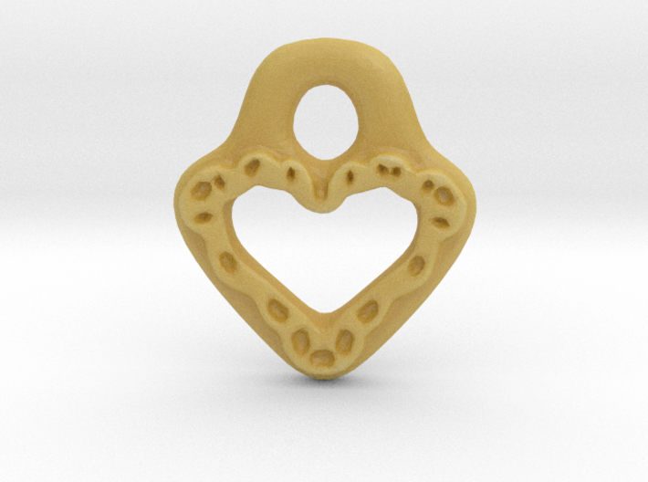 Lacey Heart Pendant Charm 3d printed