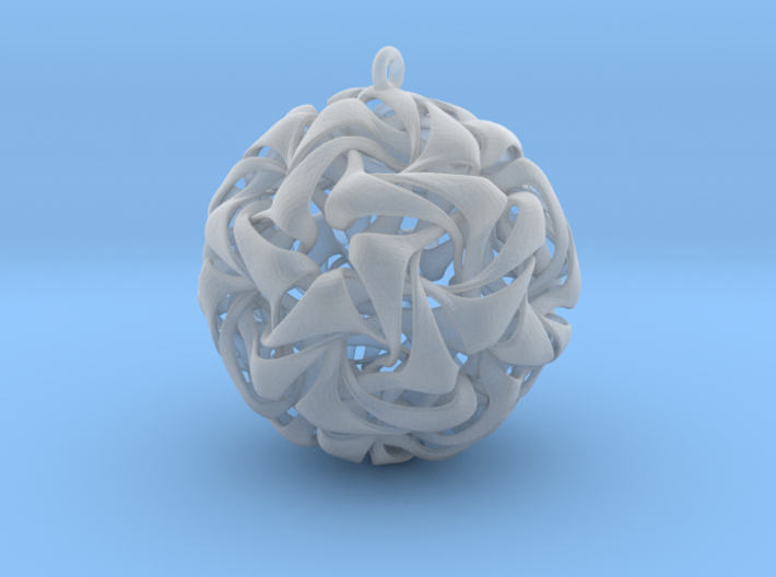 Twisted Christmas Bauble 3d printed