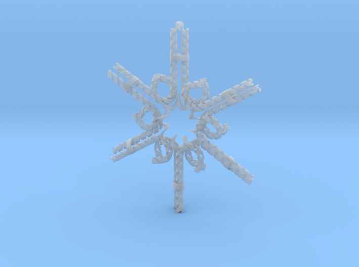 Candy Cane Snowflake 3d printed