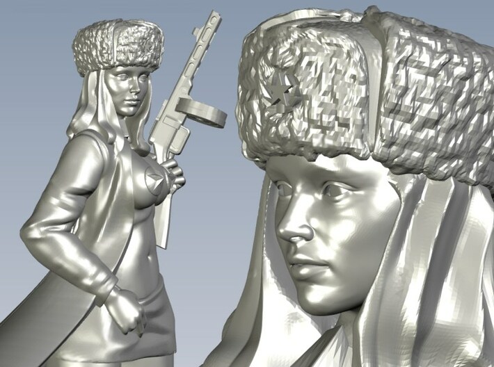 1/32 scale Russian fur 'ushanka' hats x 6 3d printed 