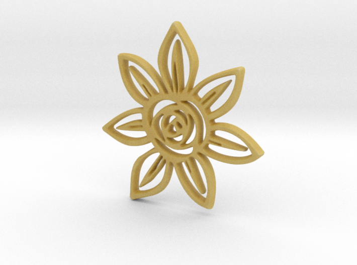 Abstract Rose Flower Pendant Charm 3d printed