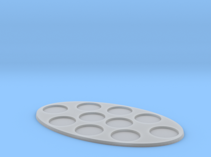 Oval Diorama Movement Tray - 25mm Round Slots 3d printed