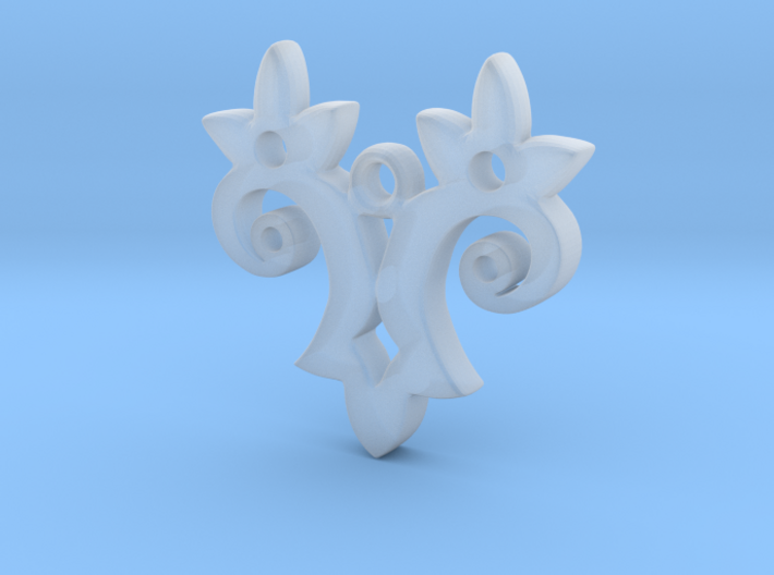Twin Flower Pendant 3d printed