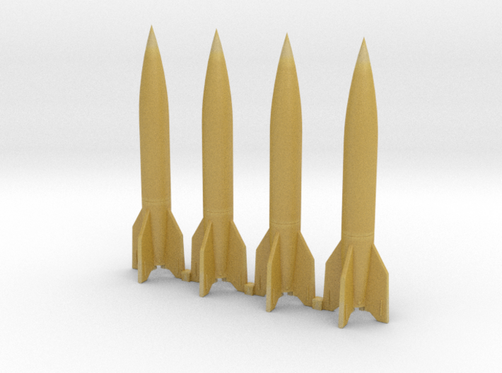 V-2 1/700 scale (four rockets) - Sprue 3d printed 