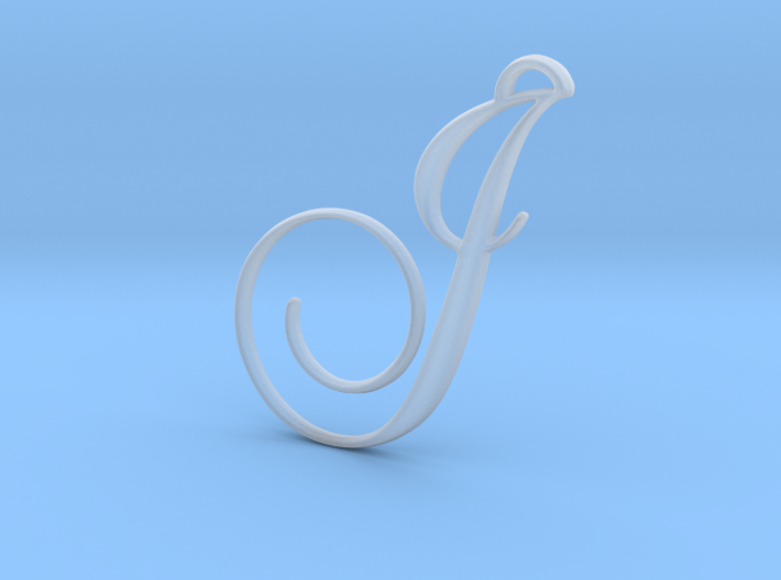 Elegant Script Monogram J Pendant Charm 3d printed