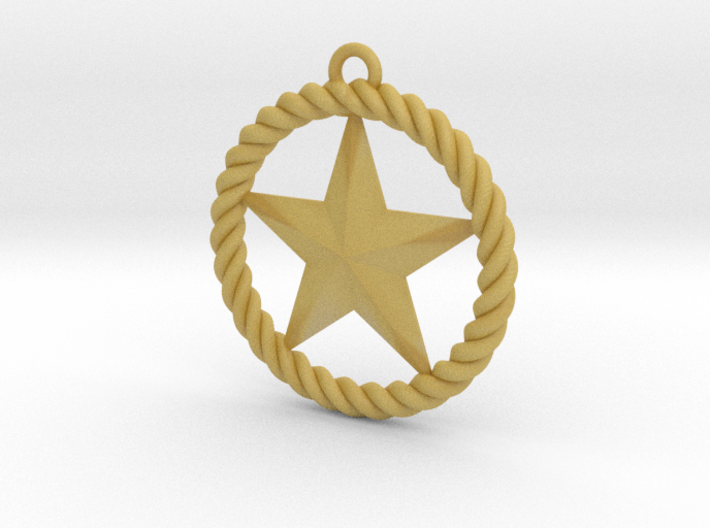 Braided Rope &amp; Star Pendant. 30mm 3d printed