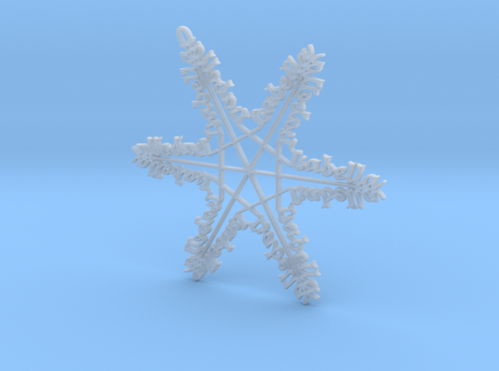 Isabella snowflake ornament 3d printed