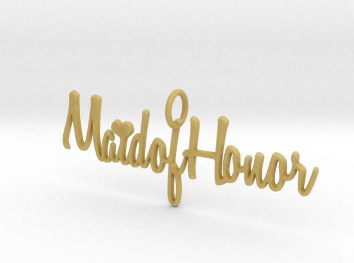 Maid of Honor Heart Necklace Pendant 3d printed