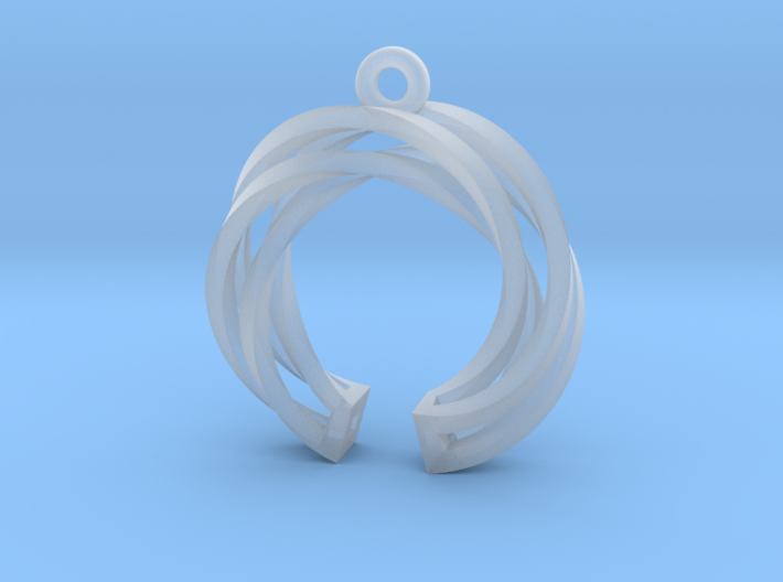 Twisted ring pendant with multiple branchs 3d printed