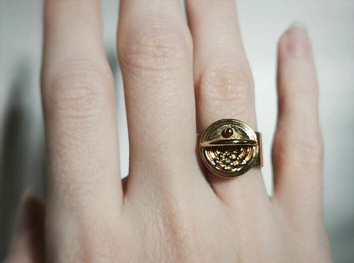 Wave-Particle Duality ✦ Signet Ring ✦ Size 5-6 3d printed Photograph: actual product