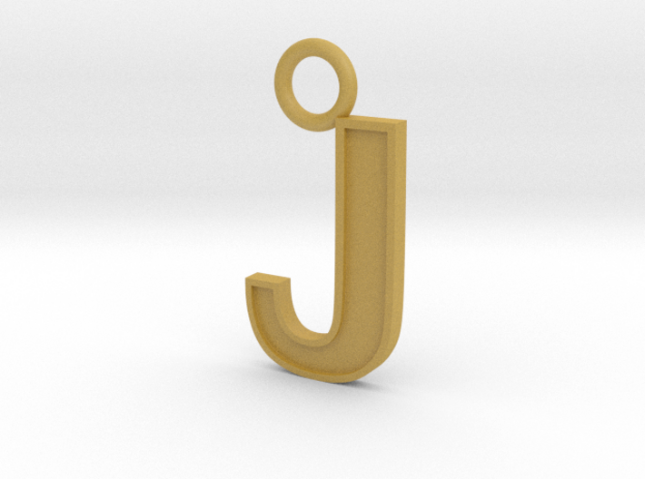 Letter J Key Ring Charm 3d printed