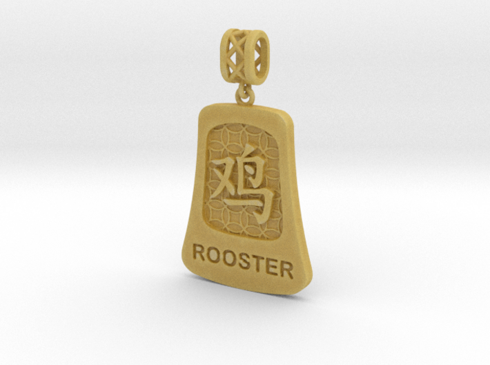 Chinese 12 animals pendant with bail - the rooster 3d printed