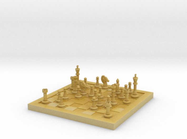 1/18 Scale Chess Board Mid-game (v02) 3d printed