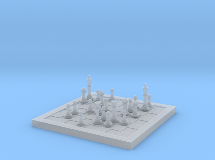 1/18 Scale Chess Board Mid-game (v03) 3d printed