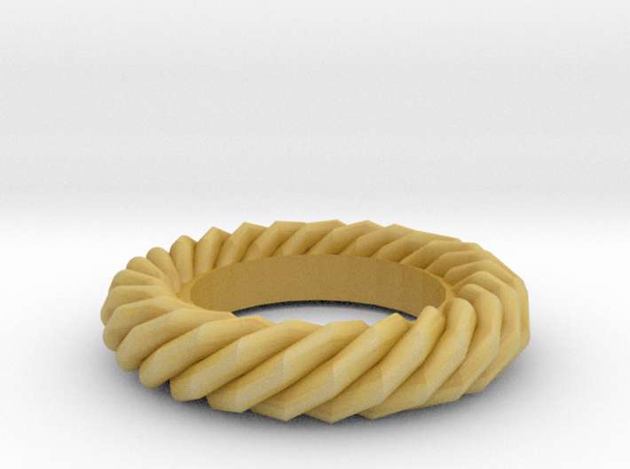 Twist ring gold 3d printed