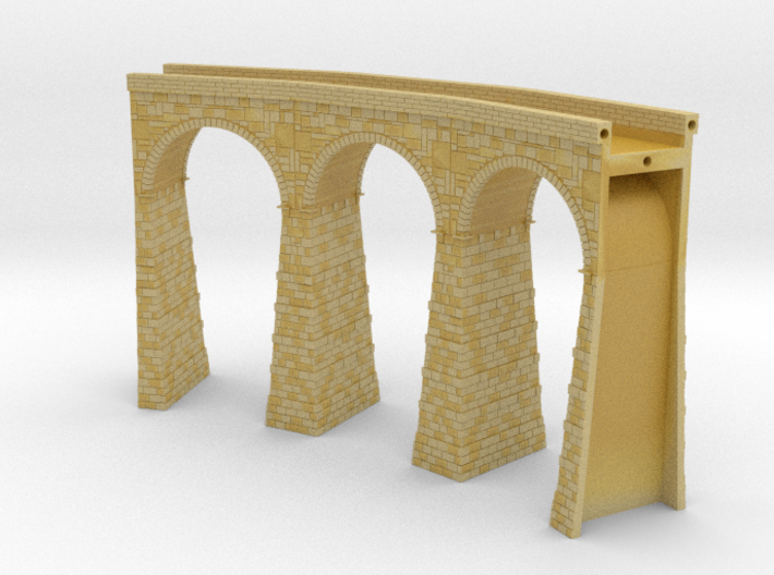 T-scale Stone Viaduct Section - 45d Curve - 145mm 3d printed