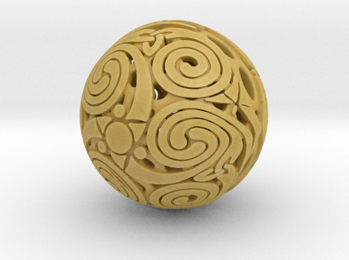Triskelion sphere 3d printed 
