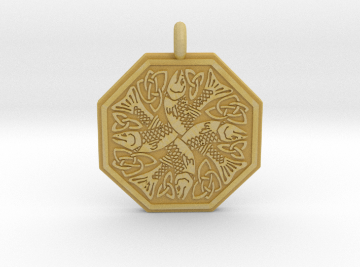 Fish Celtic Octagonal Pendant 3d printed