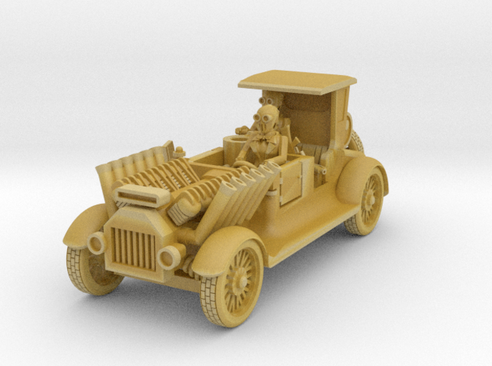 post apocalypse classic car with back seat gunner 3d printed 