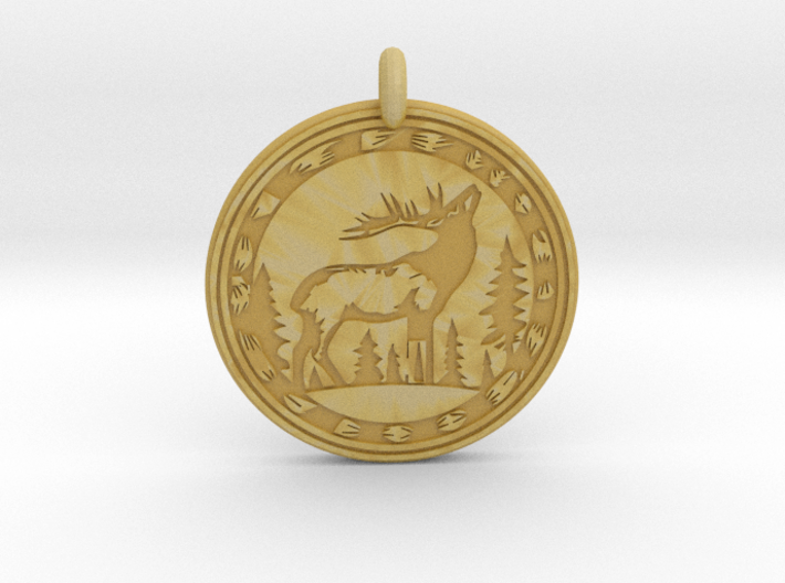 Elk Animal Totem Pendant 3d printed
