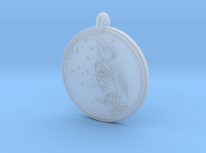 Great Horned Owl Animal Totem Pendant 3d printed