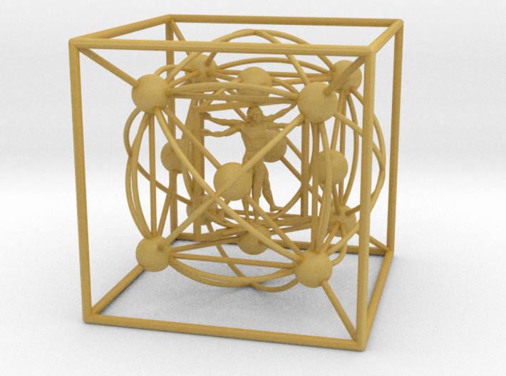 Tesseract,Merkaba,Sacred geometry &amp; Vitruvian man 3d printed