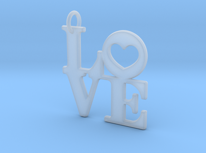 Love in Block Text Pendant 3d printed