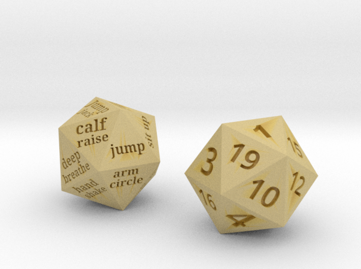 Fitness Dice D20 FINAL 3d printed