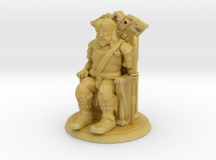 King on Throne (28mm Scale Miniature) 3d printed