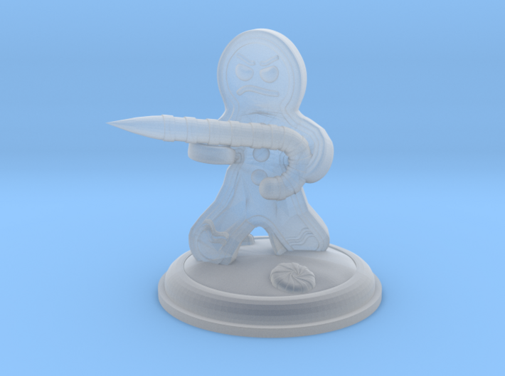 25mm Gingerbread Man with Candy Cane Weapon 3d printed