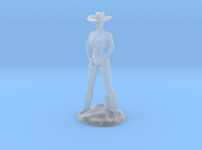 Cowgirl with Cactus (28mm Scale Miniature) 3d printed