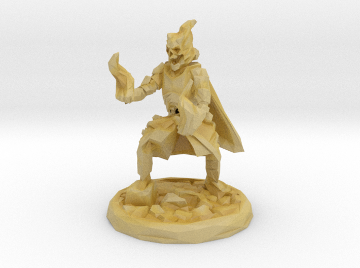 Skull Mage With Fire Hands Low Poly Version 3d printed