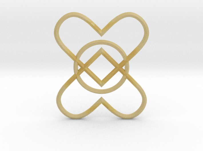 2 Hearts 1 Ring Pendant 3d printed
