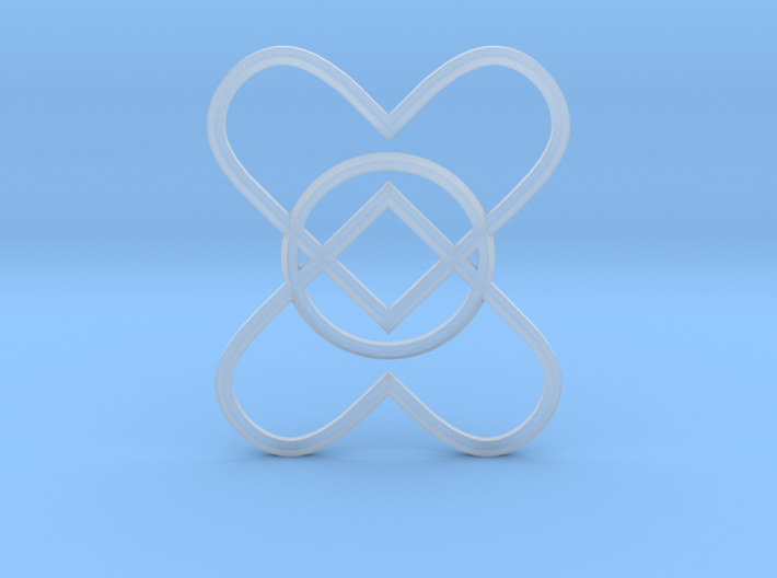 2 Hearts 1 Ring Pendant 3d printed