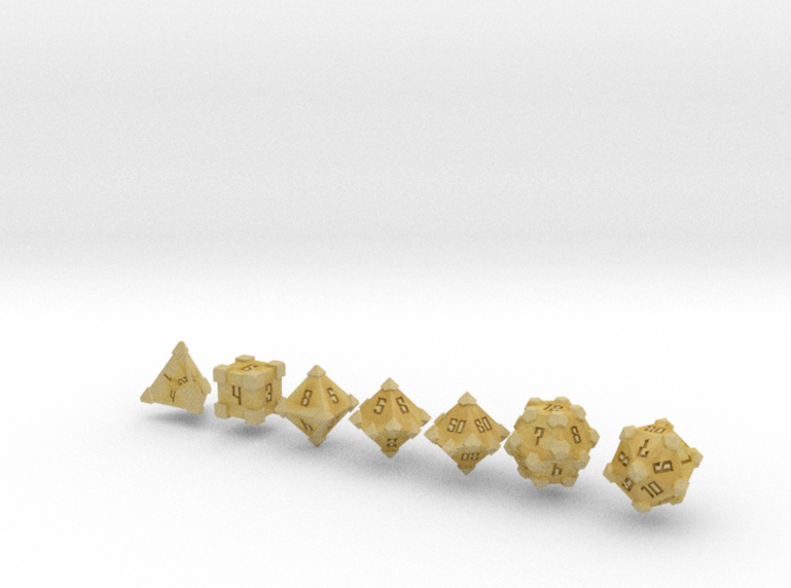 Polyhedral Dice Crenelated 3d printed