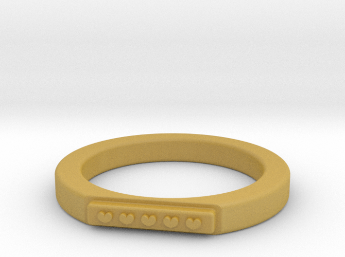 5 Heart Ring 3d printed